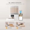 Interactive Eco-Friendly Pet Smart Feeder Dual Screen WiFi Automatic Bowl Filler 6L Solid Pattern Power Source Charger Camping