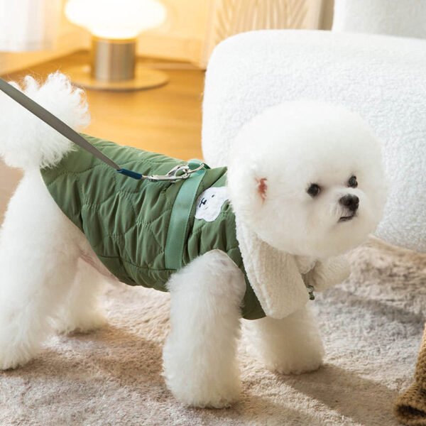 Fashionable Quilted Outfit Warm Windproof Vest for Dog Clothes Autumn Winter Little Dog Down Jackets Teddy Bears Pet Clothes