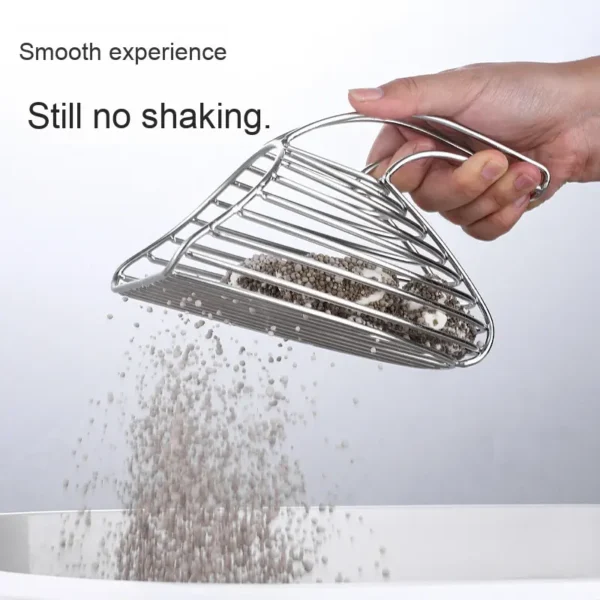 H4b504efc4e234591ba2aa35747dc72e0R.webp Full Metal Stainless Steel Multipurpose Easier Cleaning Cat Litter Scoop Cats Litter Shovel
