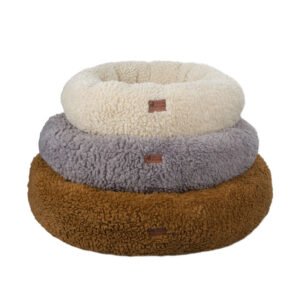 Soft Luxury Fleece Plush Pet Cushion Round Donut Sleeping Calming Pet Cat Dog Bed Dog Kennel
