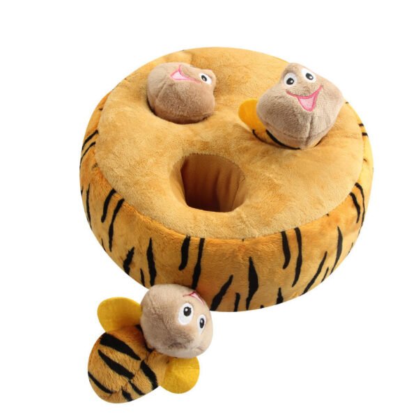 New Designs Pet Training Snuffle IQ Bee Nest Toy with Three Small Bees Soft Interactive Plush Doy Chewing Toy