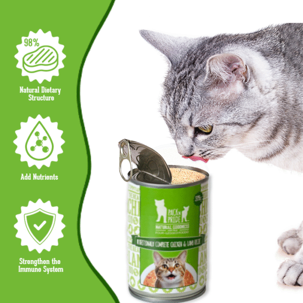 Wet Cat Food Canned Pet Food Chicken & Lamb Flavor 375G