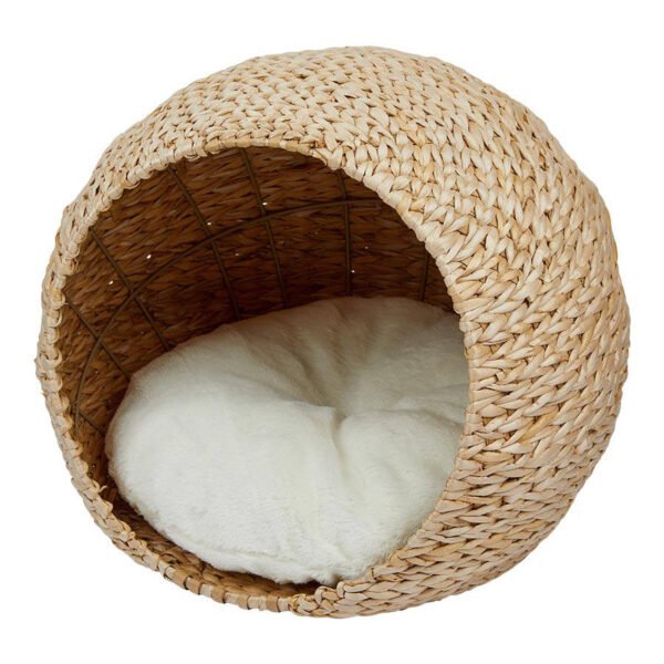 Natural Seagrass Cat Cave Bed Small Animals & Dogs Rattan Pet Hammocks with Striped Pattern Accessory