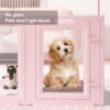 Pink Clear Acrylic Pet Pen Playpen Easy-to-Assemble Pet Dog Crate Kennel Cage for Puppy Cat Rabbit for Small Dogs Indoor Use