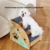 Solid Wood Pet Stairs for Small Dogs and Cats Solid Wood Slope Climbing Ladder with Anti-Slide Feature and Button Closure
